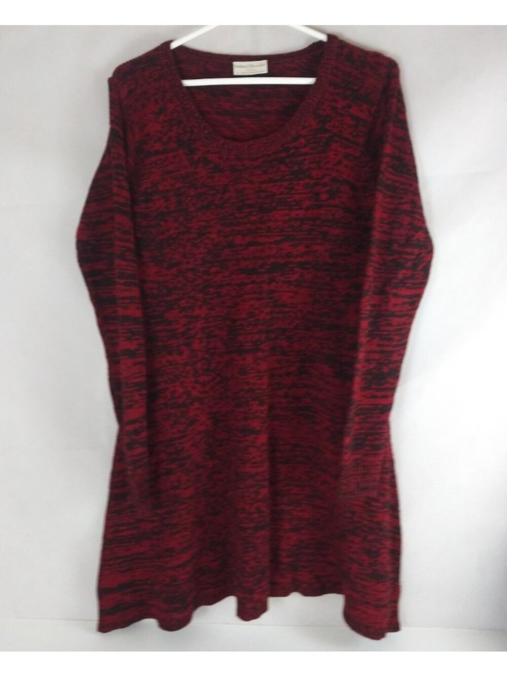 Bobbie Brooks Ladies Red & Black Variegated Sweater Dress Size Large